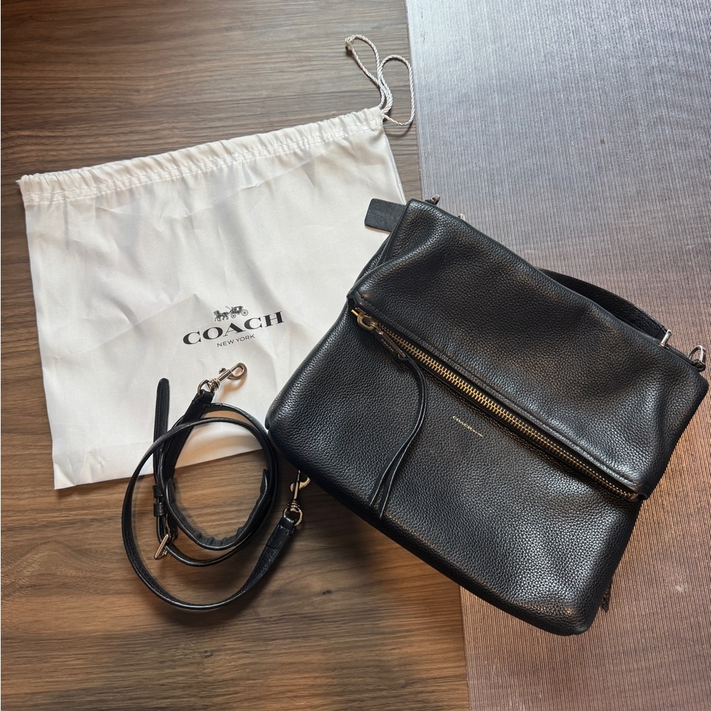 Coach Black Leather Shoulder Bag